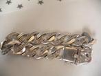 Een mooie Zilveren Schakel Armband met Zirkonia steentjes, Verzenden, Zilver, Armband
