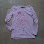 ZGAN lichtroze zomers shirt gave opdruk lange mouw 122/128, Ai girl, Meisje, Ophalen of Verzenden, Zo goed als nieuw