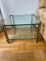 Glazen bijzettafel, Huis en Inrichting, Tafels | Bijzettafels, Ophalen, Minder dan 45 cm, Vierkant, 55 tot 75 cm