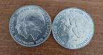 2x 2 1/2 gulden met dubbele kop 1980, Ophalen, Koningin Juliana, 2½ gulden