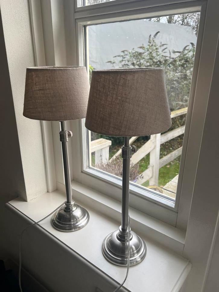 Twee Riviera Maison tafellampen lampen voet en kap, Huis en Inrichting, Lampen | Tafellampen, Gebruikt, 50 tot 75 cm, Metaal, Ophalen of Verzenden