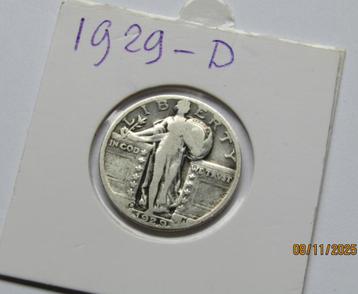 ** 1929-D  - USA - QUARTER dOLLAR  Standing Liberty -ZILVER* beschikbaar voor biedingen