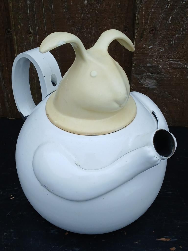Schattige witte theepot met konijnenkop, Ophalen of Verzenden