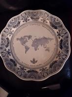 Delfts Blauw Decoratieve Bord - Wereldkaart, Antiek en Kunst, Ophalen
