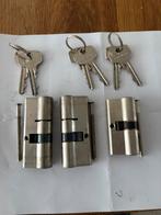 3 cilinder sloten, Doe-het-zelf en Verbouw, Hang- en Sluitwerk, Ophalen, Gebruikt, Slot