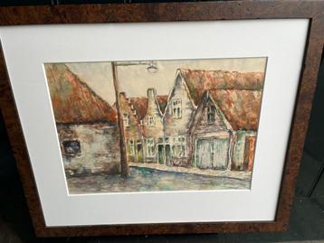 Aquarel, Brielle, gesigneerd beschikbaar voor biedingen