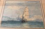 Aquarel - 1844 - W.A. van DEVENTER - Fregatten, Antiek en Kunst, Kunst | Schilderijen | Klassiek, Ophalen