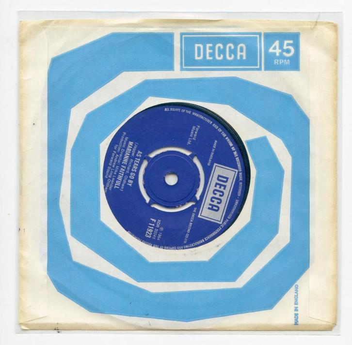 Marianne Faithfull - As Tears Go By (UK), Cd's en Dvd's, Vinyl Singles, Gebruikt, Single, Pop, 7 inch, Ophalen of Verzenden