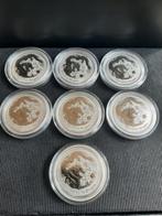 OPRUIMING 7 Stuks 1/2oz LUNARII DRAGON., Ophalen of Verzenden, Zilver