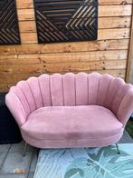 Mooie roze velvet bank & stoel 2x, Huis en Inrichting, Ophalen, Tweepersoons, 75 tot 100 cm, Zo goed als nieuw
