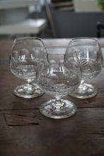 Antieke kristallen Cognac Glazen Set van 3, Antiek en Kunst, Antiek | Glas en Kristal, Ophalen