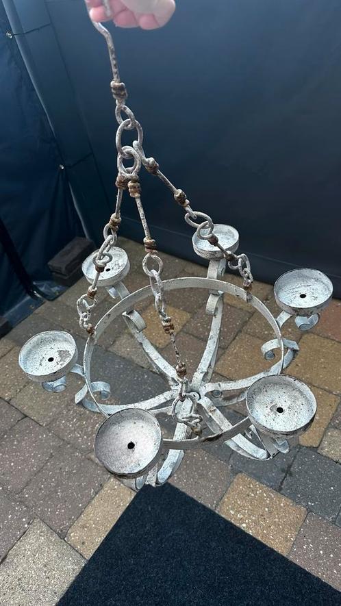 Smeedijzeren kroonluchter voor kaarsen landelijk, Huis en Inrichting, Lampen | Kroonluchters, Zo goed als nieuw, Metaal, Ophalen