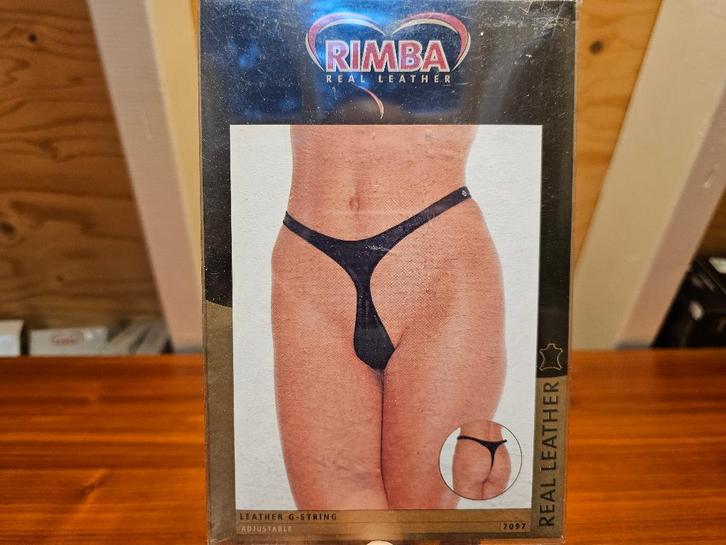 Rimba leren string verstelbaar, Kleding | Dames, Ondergoed en Lingerie, String, Zwart, Ophalen of Verzenden