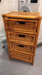 Wicker badkamerkastje met 4 lades, Huis en Inrichting, Kasten | Ladekasten, Ophalen, Overige materialen, Minder dan 50 cm, Gebruikt