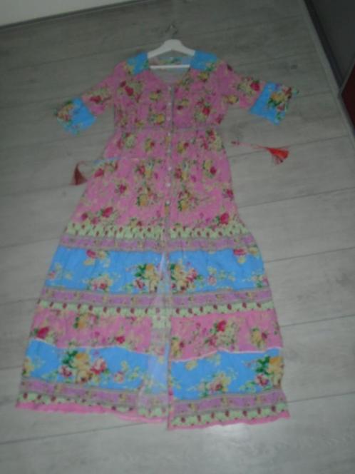 Made Italy Ibiza Lang Gebloemde Blousejurk Jurk Kimono L /XL, Kleding | Dames, Jurken, Zo goed als nieuw, Maat 42/44 (L), Overige kleuren