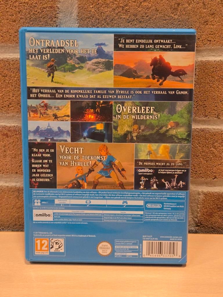 Zelda Breath of the Wild - Nintendo Wii U, Support.nintendo.nl, 1 speler, Ophalen of Verzenden, Zo goed als nieuw