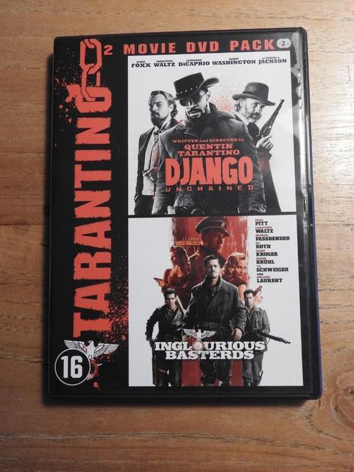 dvd 2-movies Tarantino: Django Unchained/Inglorious Bastards, Cd's en Dvd's, Dvd's | Actie, Zo goed als nieuw, Oorlog, Vanaf 16 jaar