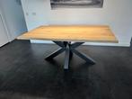 Eiken boomstam eettafel met matrix poot 180x105, Huis en Inrichting, Ophalen of Verzenden, Vijf personen of meer, Rechthoekig
