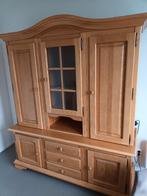 Wandmeubel blank eiken, Ophalen, Met plank(en), Gebruikt, 200 cm of meer