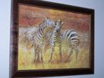 mooie schilderij van zebra met houten lijst, Huis en Inrichting, Ophalen, Gebruikt, 100 tot 125 cm, 75 cm of meer