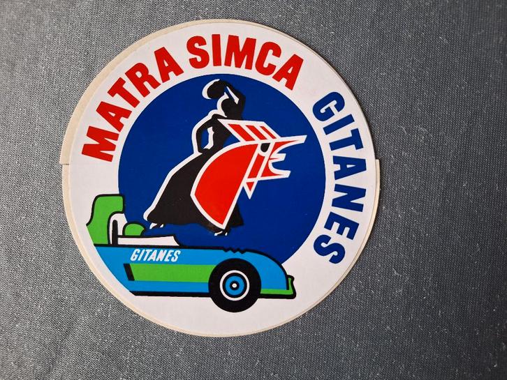 Sticker MATRA SIMCA GITANES - 1970 Origineel, Verzamelen, Automerken, Motoren en Formule 1, Zo goed als nieuw, Auto's, Verzenden