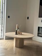 Travertin salontafel, Huis en Inrichting, Overige materialen, Minder dan 50 cm, 50 tot 100 cm, Travertin japandi vintage marmeren natuursteen