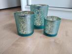 Set van drie theelichtjes vlinders, Overige materialen, Ophalen of Verzenden, Zo goed als nieuw, Groen