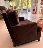 Bruine velours fauteuil stoel van Keijser & Co, Ophalen, Gebruikt, Stof, 75 tot 100 cm