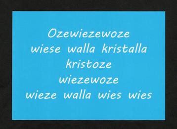 Kinderliedje Ozewiezewoze Wiese Walla Kristalla. beschikbaar voor biedingen
