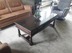 Retro vintage salontafel met glasplaat, Antiek en Kunst, Antiek | Meubels | Tafels, Ophalen