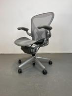 3x Herman Miller Aeron Bureaustoel Mineral/Satijn - maat B, Ophalen of Verzenden, Zo goed als nieuw, Grijs, Bureaustoel