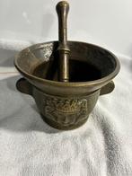 Antieke koperen Vijzel inclusief stamper., Antiek en Kunst, Antiek | Koper en Brons, Ophalen of Verzenden