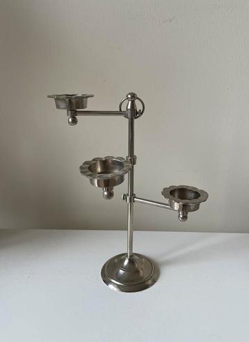 Vintage, Chroom verstelbare kandelaar. beschikbaar voor biedingen