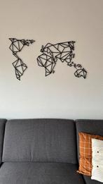 Wanddecoraties - Metalen Wereldkaart Zwart 60x100, Huis en Inrichting, Woonaccessoires | Wanddecoraties, Ophalen of Verzenden