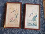 2 werken Japan of China, ijsvogel roodkopwever, Antiek en Kunst, Kunst | Etsen en Gravures, Ophalen