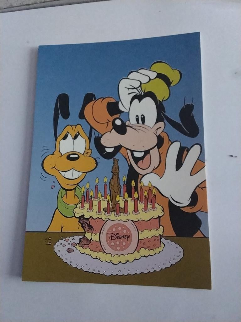 GOOFY EN PLUTO MET TAART, Verzamelen, Ophalen of Verzenden, Voor 1920
