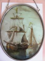Antiek glasraam, Antiek en Kunst, Kunst | Schilderijen | Klassiek, Ophalen of Verzenden