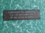 Koper aanwijsplaatje Opbergkist tel. materiaal enz.., Ophalen of Verzenden, Gebruikt