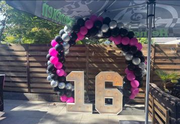 ballonnen backdrop verjaardag sweet16 beschikbaar voor biedingen
