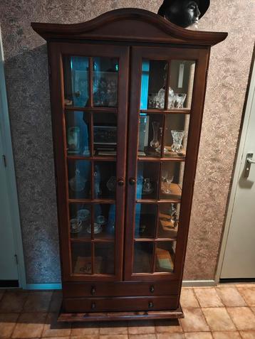Antieke Brocante Vitrinekast /curiosa kast  beschikbaar voor biedingen