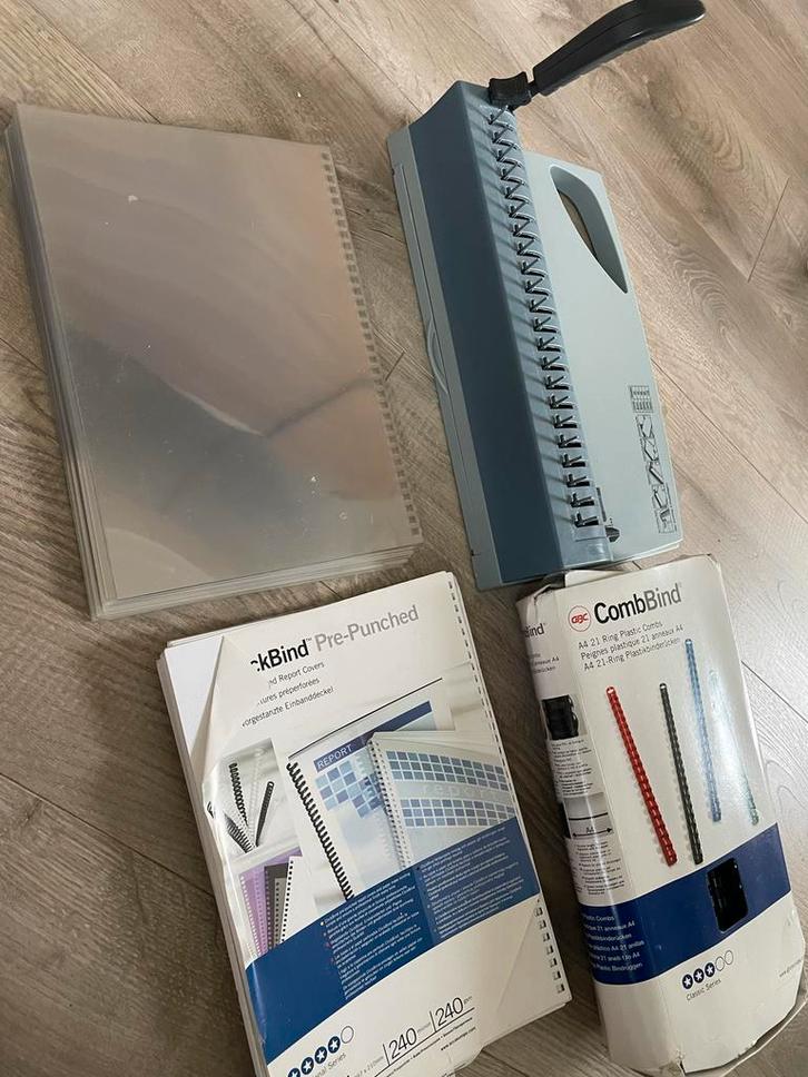 CombBind Set - Bindmachine en accessoires, Diversen, Bureau-accessoires, Gebruikt, Ophalen