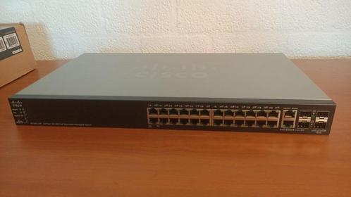 Cisco switch,sf500,  24 x100mbps, 2 x1000mbps, PoE, Managed, Computers en Software, Netwerk switches, Gebruikt, Ophalen of Verzenden