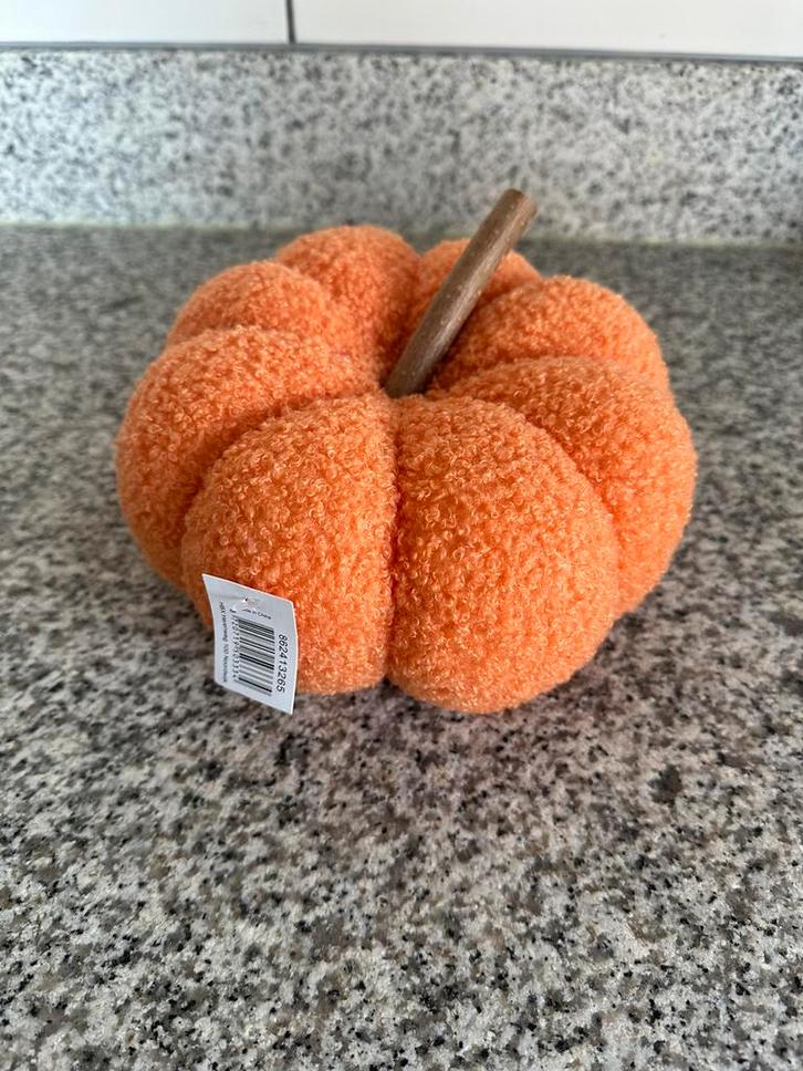 Oranje pompoen knuffel / sierkussen, Huis en Inrichting, Woonaccessoires | Kussens, Nieuw, Oranje, Overige vormen, Ophalen of Verzenden