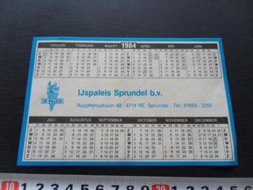 sticker Kalender 1984 Ijspaleis Sprundel bv  beschikbaar voor biedingen