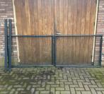 Dubbele poorten – 300 cm breed–ronde palen–vanaf €100, Tuin en Terras, 100 tot 150 cm, Ophalen of Verzenden, Zo goed als nieuw