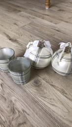 Riviera Maison Georgetown kerstballen groot met 2 windlicht, Diversen, Kerst, Ophalen of Verzenden, Zo goed als nieuw