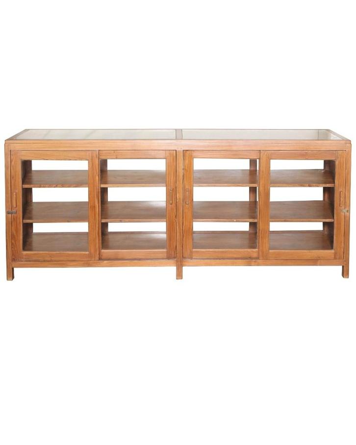 Antieke teakhouten toonbank, Huis en Inrichting, Woonaccessoires | Overige, Zo goed als nieuw, Ophalen of Verzenden