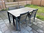 Tuintafel met 4 stoelen - Aluminium & Kunststof, Tuin en Terras, Tuintafels, Ophalen, Gebruikt, Aluminium