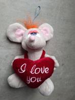 Grijze Muis met Hartjes Knuffel - 18 cm - I Love You -, Ophalen of Verzenden, Zo goed als nieuw, Overige typen