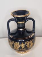 Vintage 24kt bladgoud griekse porselein vaas, Huis en Inrichting, Woonaccessoires | Vazen, Wit, Aardewerk of Porselein, Ophalen of Verzenden